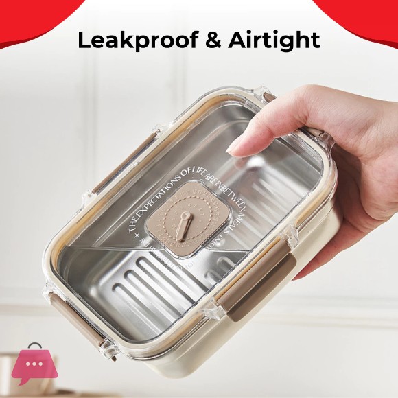 Microwaveable Stainless Steel Lunch Box Food Container Leak-proof Lid Bento Box