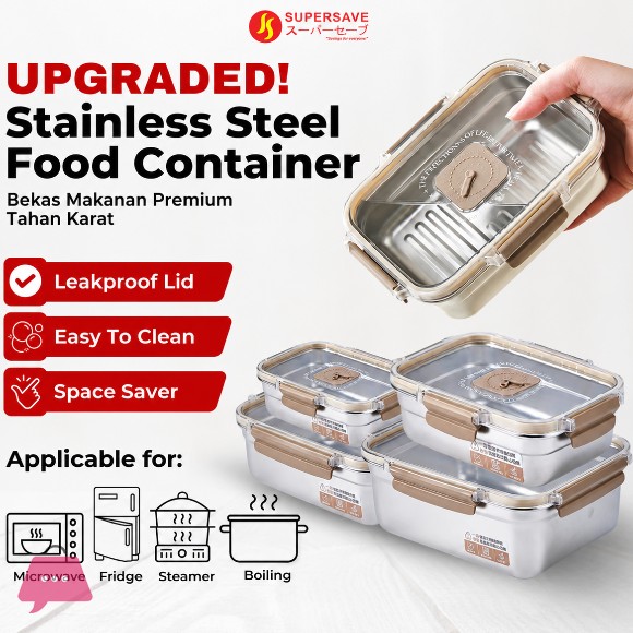 Microwaveable Stainless Steel Lunch Box Food Container Leak-proof Lid Bento Box