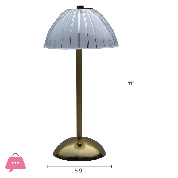 Mikasa Acrylic and Metal Rechargeable Cordless LED Lamp with Opaque Shade 5.9x5.9x11 Inch