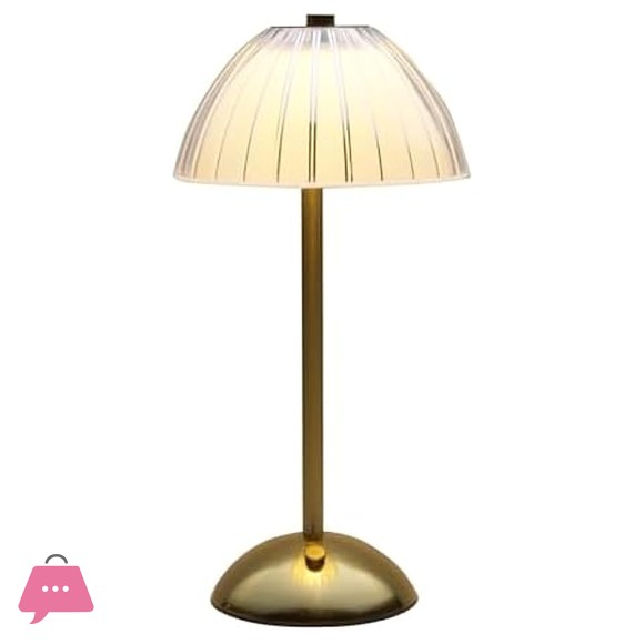 Mikasa Acrylic and Metal Rechargeable Cordless LED Lamp with Opaque Shade 5.9x5.9x11 Inch