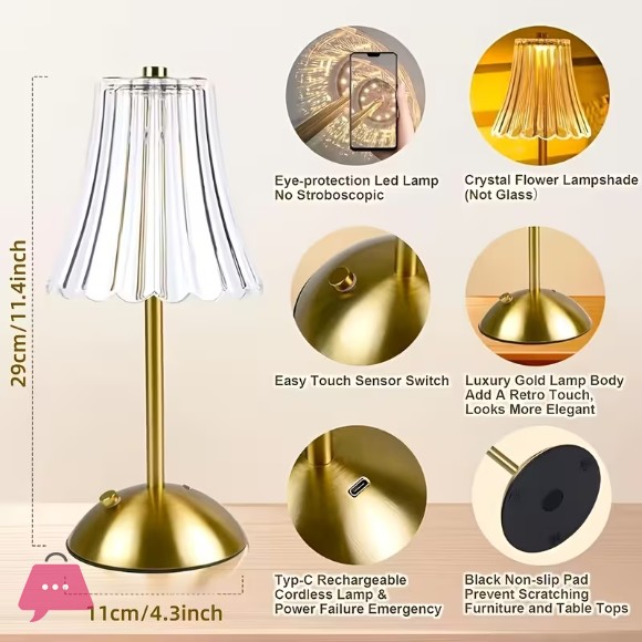 Modern Portable Table Lamp Touch LED Desk Light Bedroom Bedside Night Light