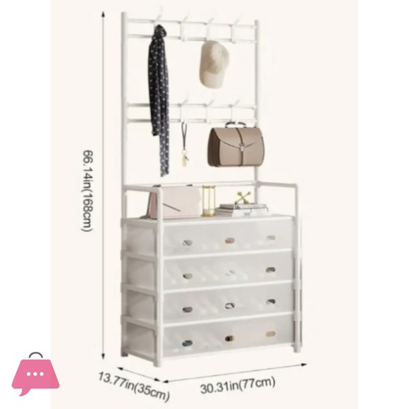 Multi-Functional Shoe Hat & Coat Rack Space-Saving Dustproof Storage Organizer