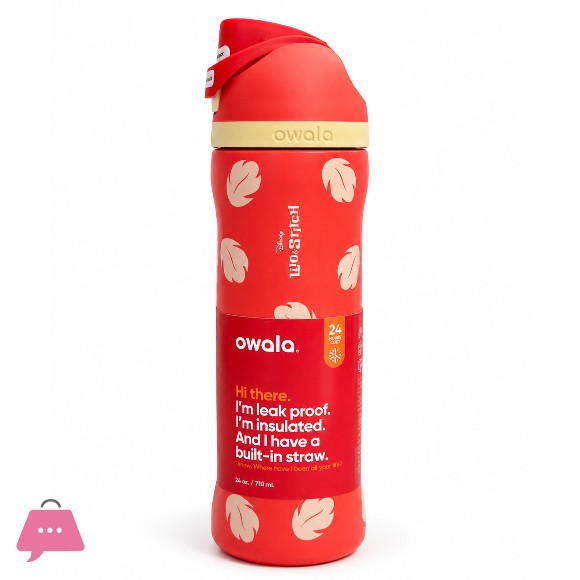 Owala FreeSip Disney Lilo&Stitch Insulated Stainless Steel Water Bottle BPA-Free Sports Water Bottle - 24oz