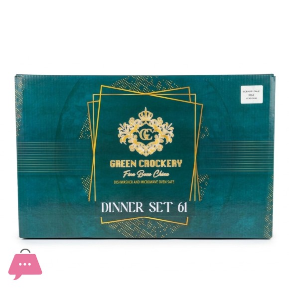 GREEN CROCKERY 61 Pcs Dinner Set For 8 Persons