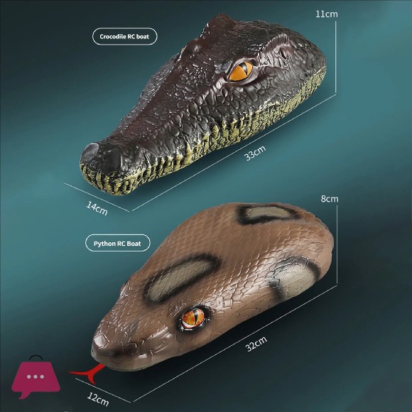 Realistic Crocodile & Python RC Boat - 2.4GHz Waterproof Remote Control Animal Ship, High-Speed Pool Toy Gift for Kids Adults