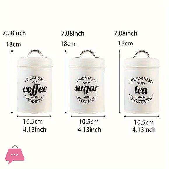 Retro Design Food Storage Container Set with Sealed Lid 3pcs