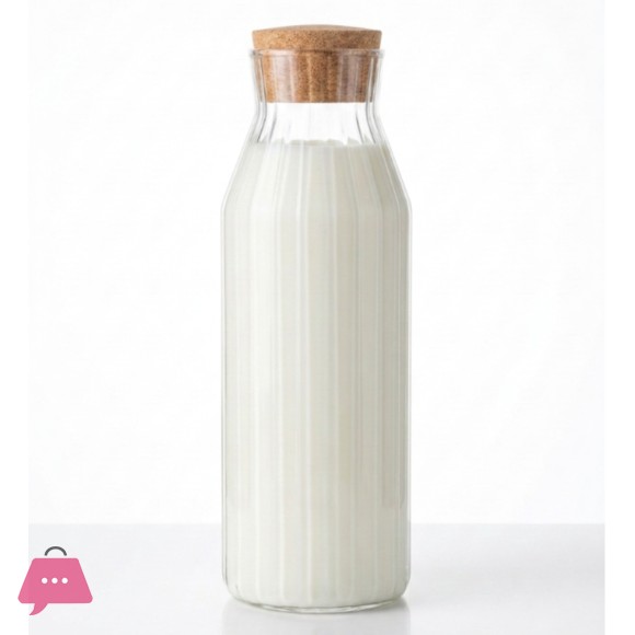 Ribbed Glass Jars with Cork Lid – 1ltr