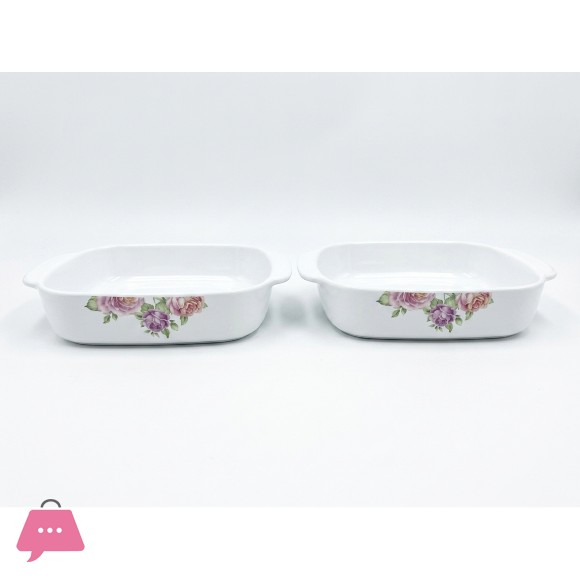 Danny Home Corning Flower Bakware Dish 2-Piece