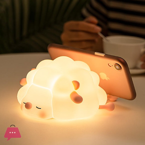 Cute Silicone Light Sheep Night Lamp for Kids Mini USB Rechargeable Sleep Tapping Light