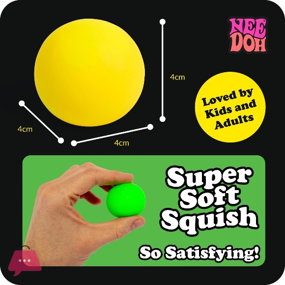 Schylling NeeDoh Rainboh Teenie - Sensory Squeeze Toy - Contains 6 Mini Groovy Globs - 1.5 Inch Wide - Multicolored