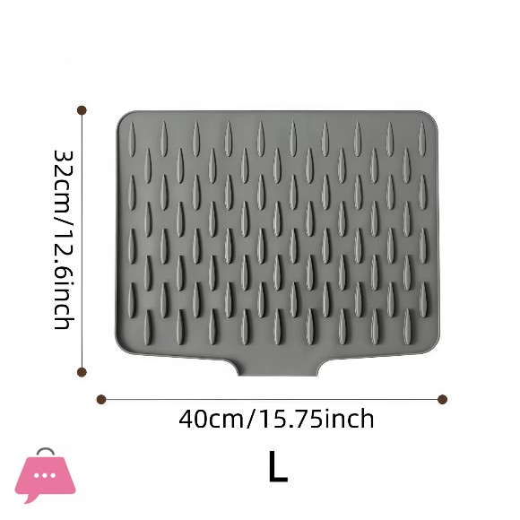 Silicone Sink Drain Mat Kitchen Dish Drain Drying Mat - Large