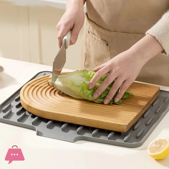 Silicone Sink Drain Mat Kitchen Dish Drain Drying Mat - Large