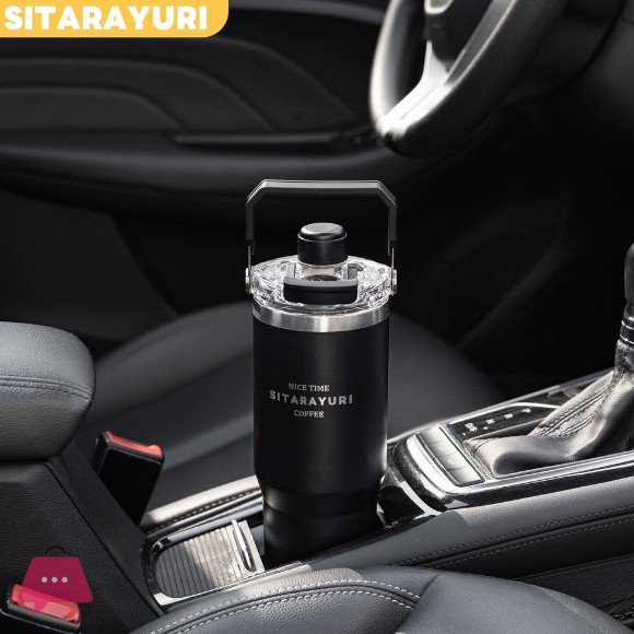 SITARAYURI Insulated Travel Tumbler with Handle Leakproof BPA Free 900ML