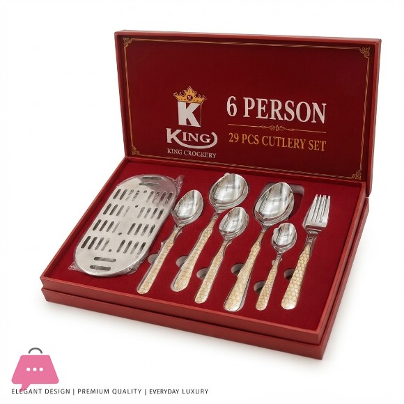 Stainless Steel 29 Pcs Cutlery Set 6 Person with Steel Stand