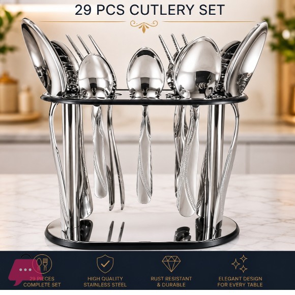 STAINLESS STEEL CUTLERY SET OF 29 - 6 PERSON