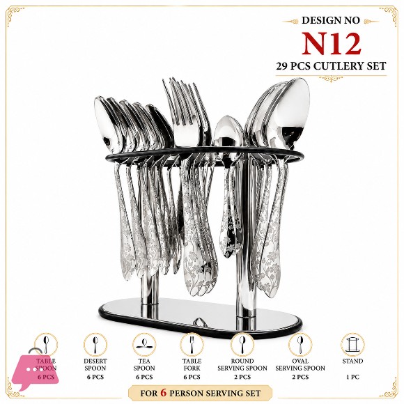 STAINLESS STEEL CUTLERY SET OF 29 - 6 PERSON