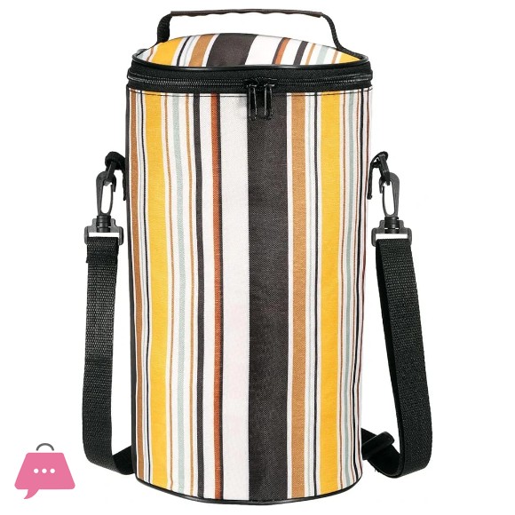 Striped Zipper Lunch Box Insulation Bag