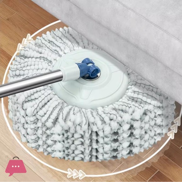 SYSVENT The Future Spin Mop and Bucket System with Wheels, Stainless Steel Basket, Dual Chamber Design