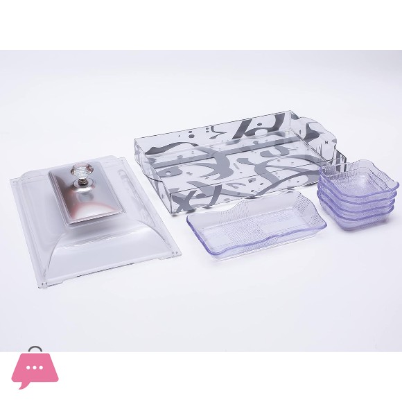 Taliona Rectangular Candy Box with 5 Inner Bowls Silver TL0113671