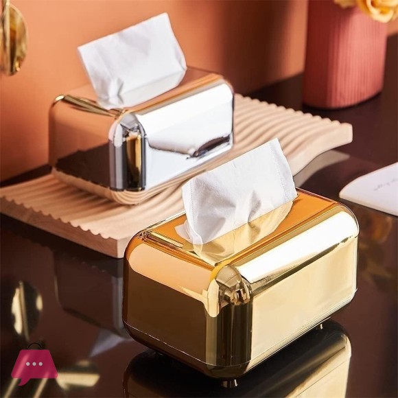 Tissue Box Golden Tissue Holder Home Decor Desktop Decorative Tissue Boxes