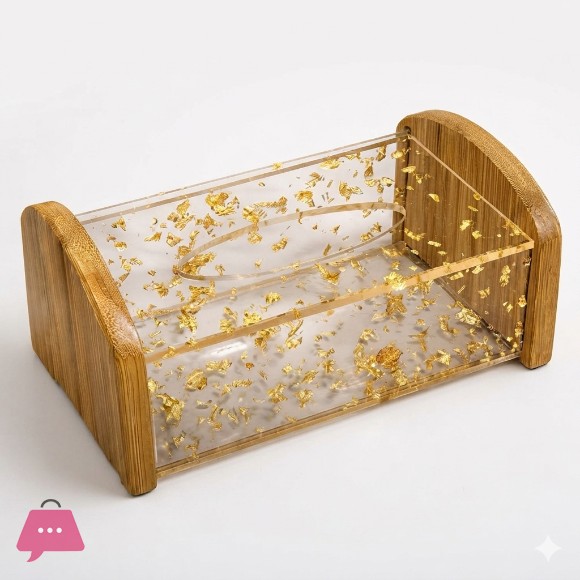 Modern Gold Acrylic Tissue Box