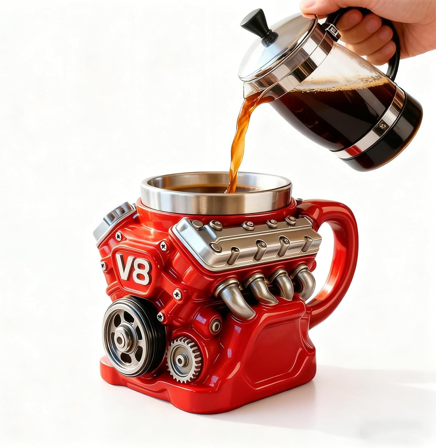 v8-engine-shaped-coffee-mug-stainless-steel-cup-with-resin