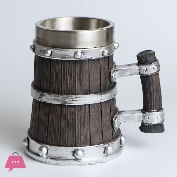 Wooden Barrel Beer Glass Stainless Steel Water Cup Creative Coffee Cup 500ml
