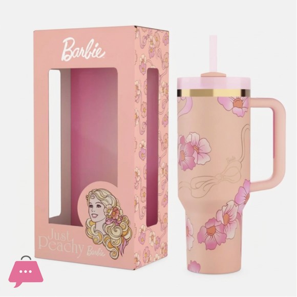 X Barbie Legends Flowstate Quencher 40oz Tumbler 80s Peaches N Cream