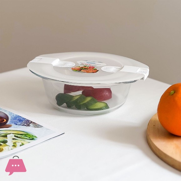 Zibasazan Glass Microwave Bowl With Lids 3 Sizes Food Container