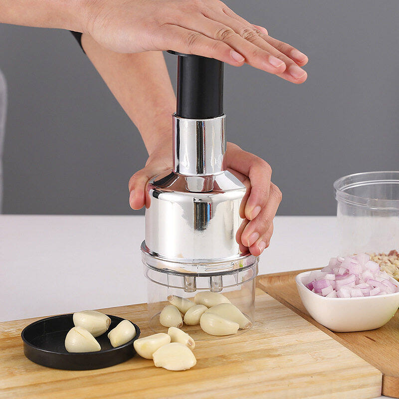Manual Garlic Chopper Garlic Crusher Pressing Handheld Food Chopper Slicer Vegetable Cooking Crusher