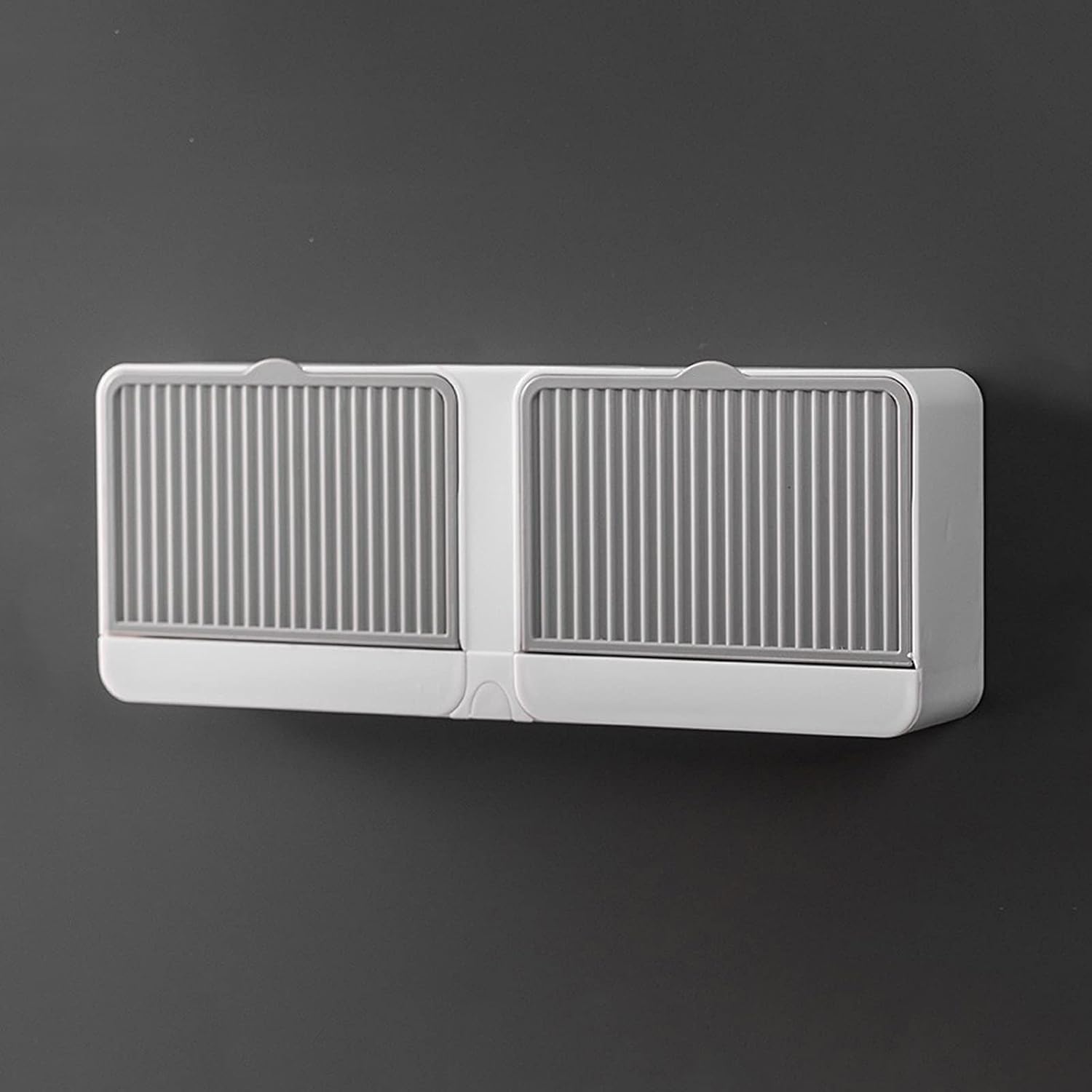 Double Dust-Proof Soap Holder for Shower Wall Mounted Bar Soap Dish