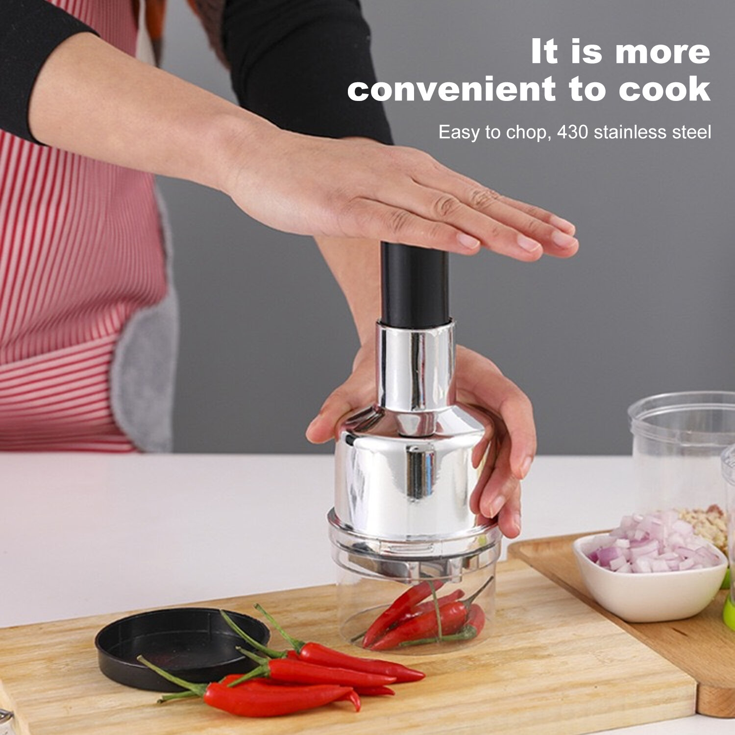 Manual Garlic Chopper Garlic Crusher Pressing Handheld Food Chopper Slicer Vegetable Cooking Crusher