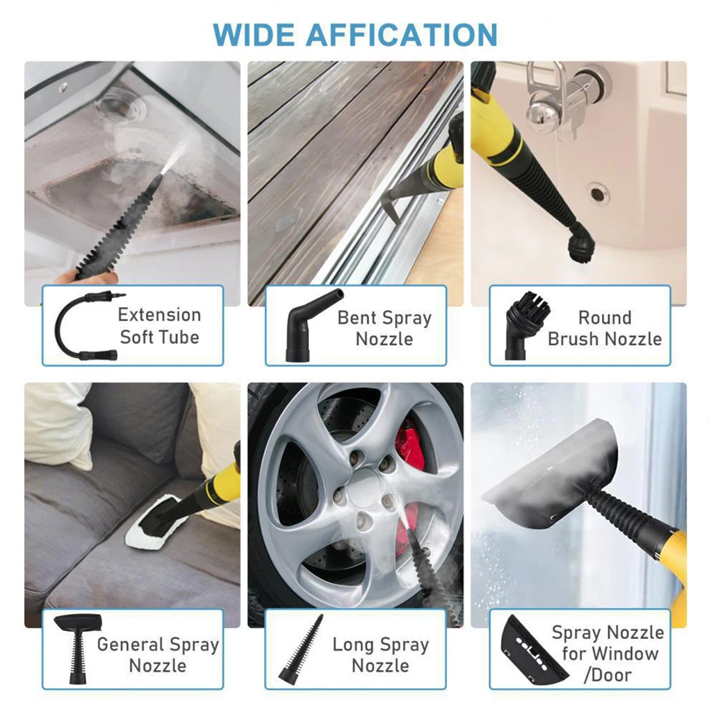 Hand-held High Temperature Steam Cleaner for Kitchen Range Hood Cleaning Home Bathroom, Car Cleaning Tools with Large Water Tank