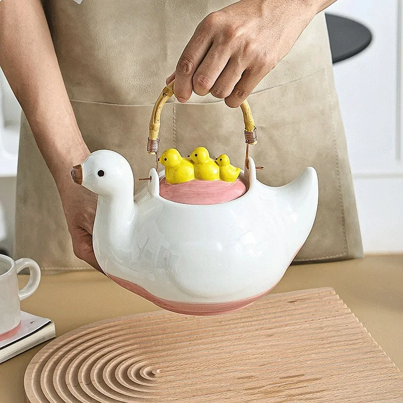 Ceramic Duck-Shaped Teapot Set for Afternoon Tea Cool Tea Set