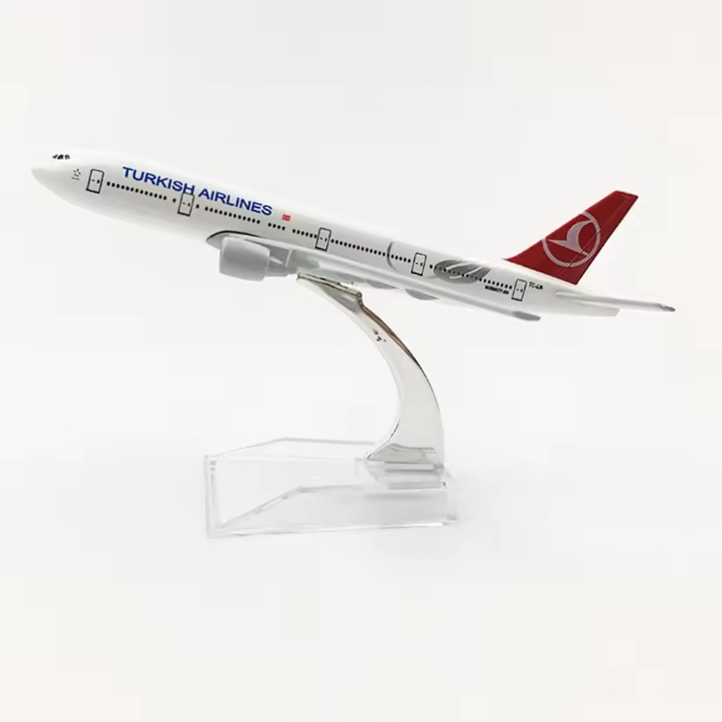 Diecast Airplane Turkish Airlines B777 Model 16cm 1:400 Metal Aircraft Model Toy