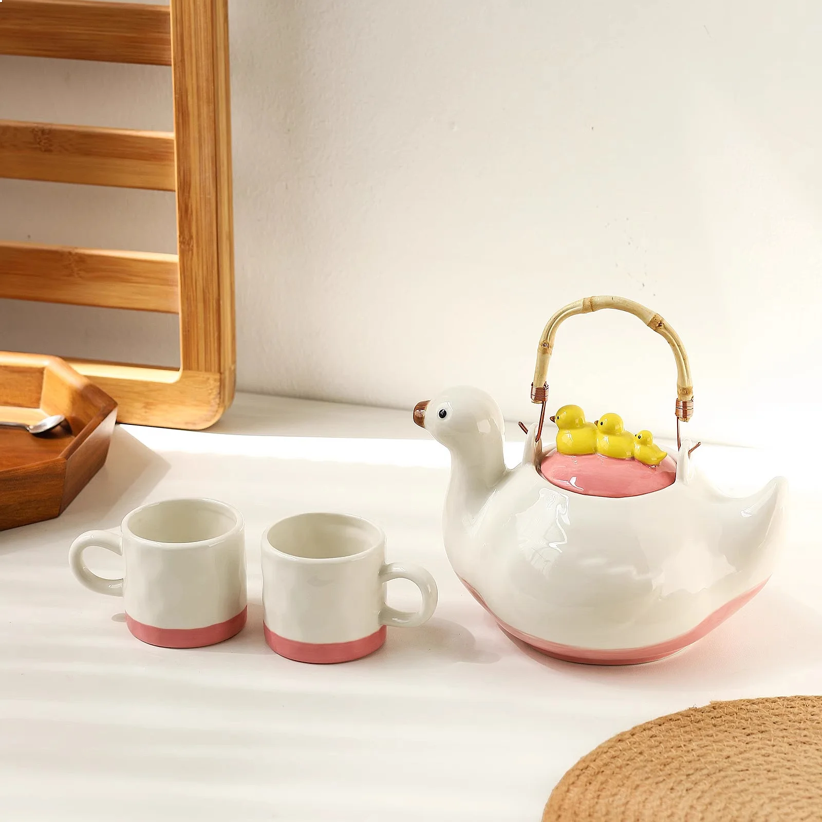 Ceramic Duck-Shaped Teapot Set for Afternoon Tea Cool Tea Set