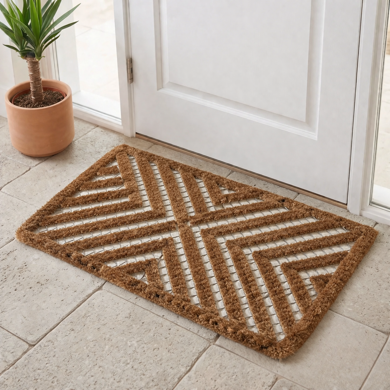 Scraper Coir Mat Invert Design – Heavy Duty Non-Slip 40cm x 60cm