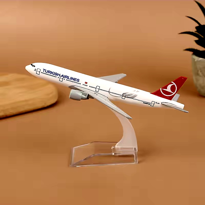 Diecast Airplane Turkish Airlines B777 Model 16cm 1:400 Metal Aircraft Model Toy