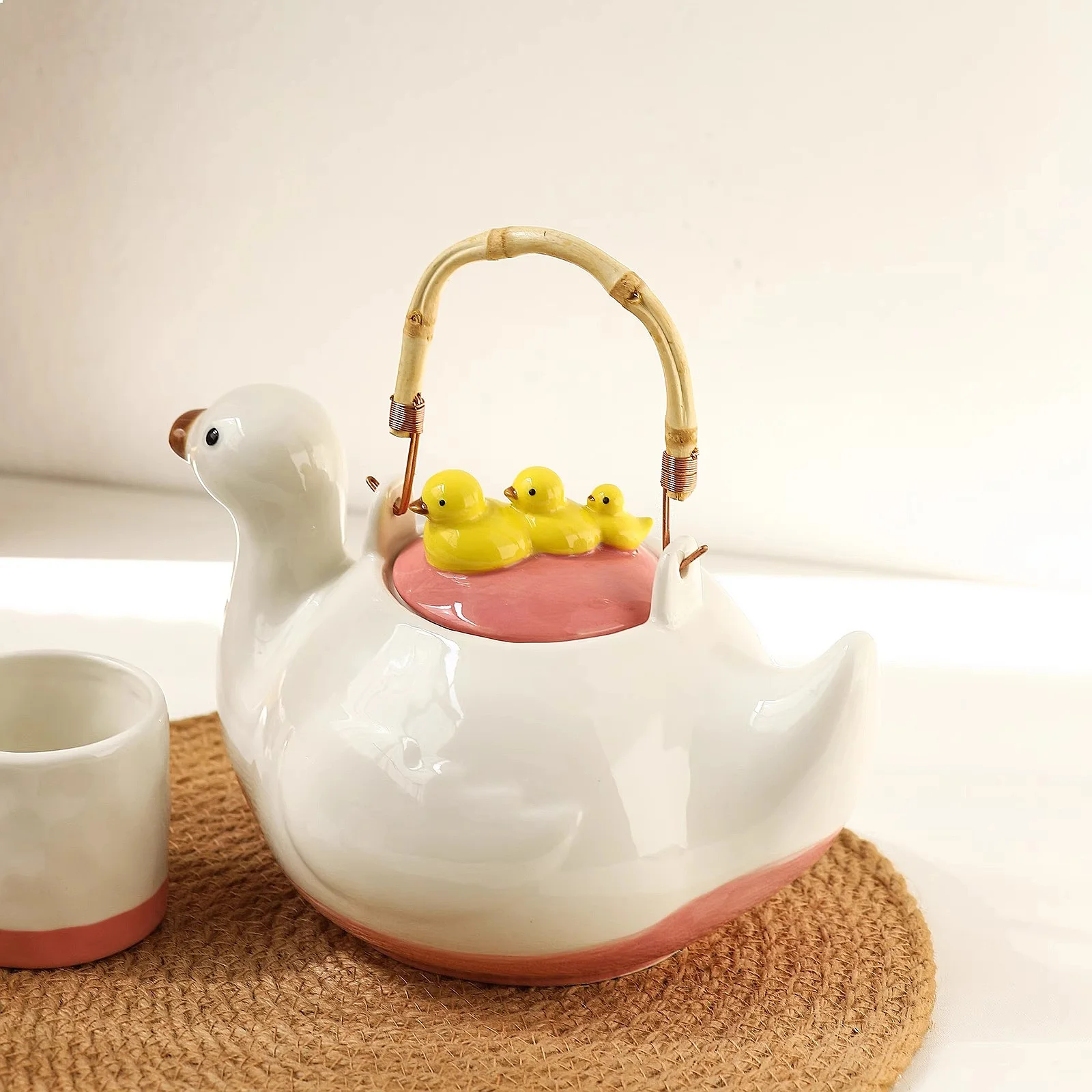 Ceramic Duck-Shaped Teapot Set for Afternoon Tea Cool Tea Set