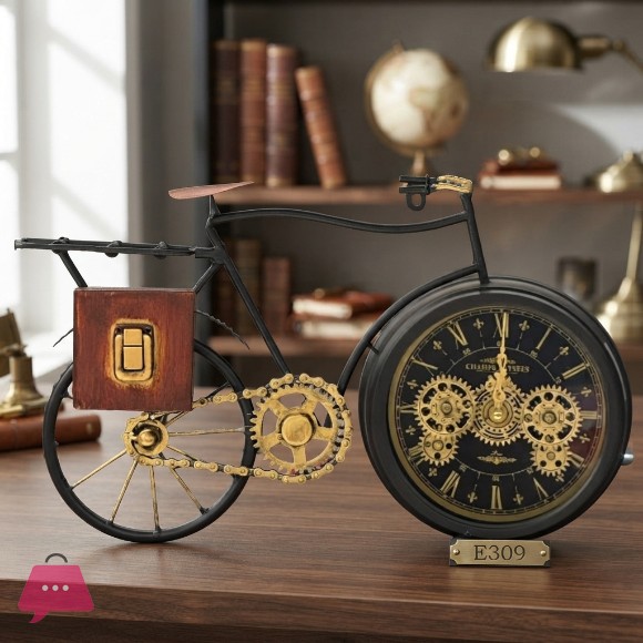 Antique Bicycle Table Clock for Home & Office Decor