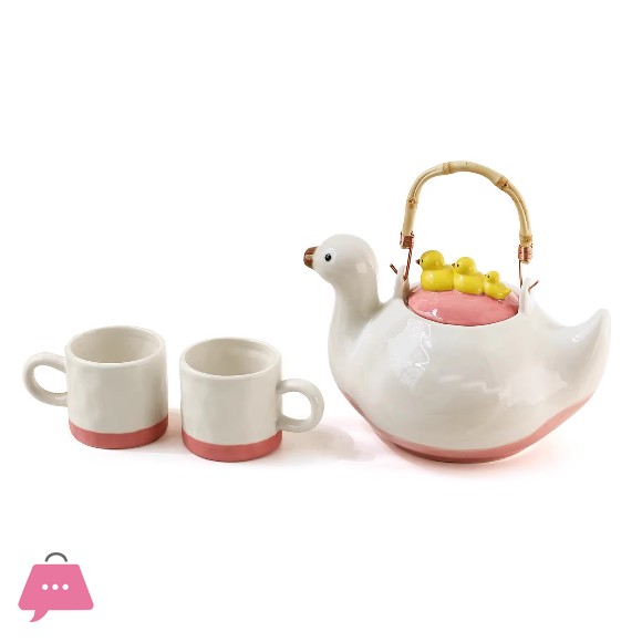 Ceramic Duck-Shaped Teapot Set for Afternoon Tea Cool Tea Set