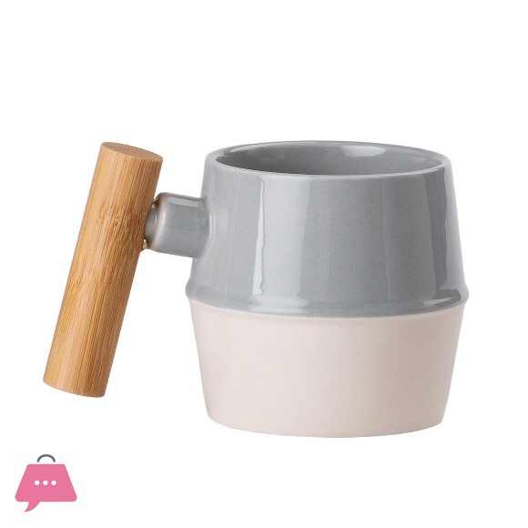 Ceramic Tea Cups Sets with Wooden Trays 6 Tea Cup and Tea Kettle with Wooden Handle