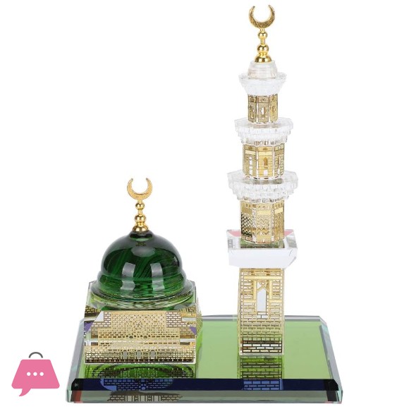 Crystal Mosque Islamic Decorative Set – Crystal Kaaba- Madina Scale Model