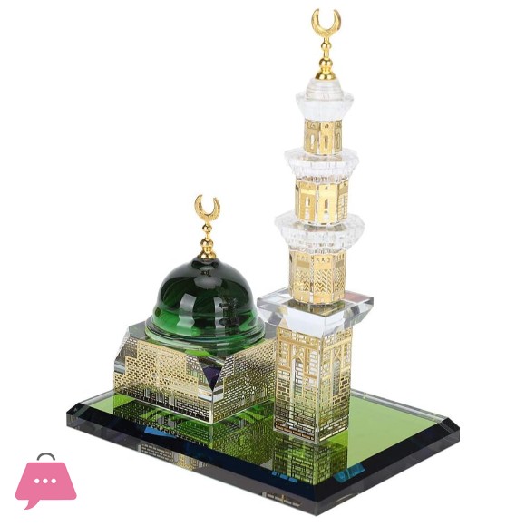 Crystal Mosque Islamic Decorative Set – Crystal Kaaba- Madina Scale Model