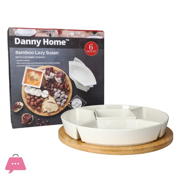 Danny Home Bamboo Lazy Susan Snack Platter - 12inch