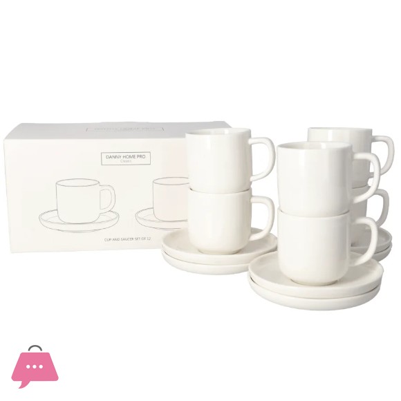 Danny Home Cappuccino Cup & Saucer 12pcs - 100ml