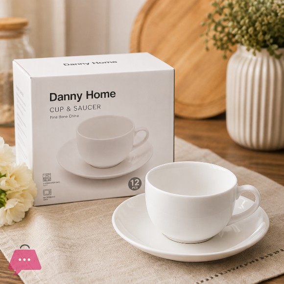Danny Home Ceramic Cup & Saucer Set of 6 Piece