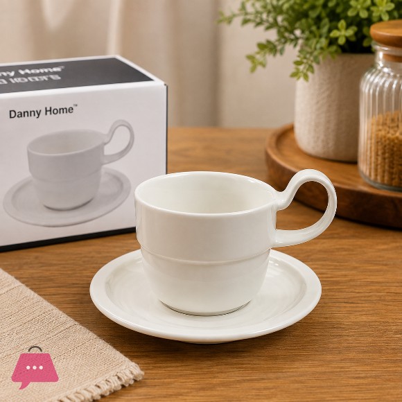 Danny Home Ceramic Cup & Saucer Set 6Pcs - 200ml