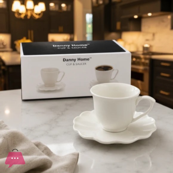 Danny Home Ceramic Cup & Saucer Set 6Pcs – 200ml