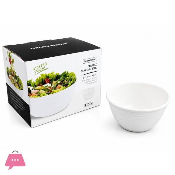 Danny Home Ceramic Salad Bowl Set 4pcs - 4.75 x 2.4 inch